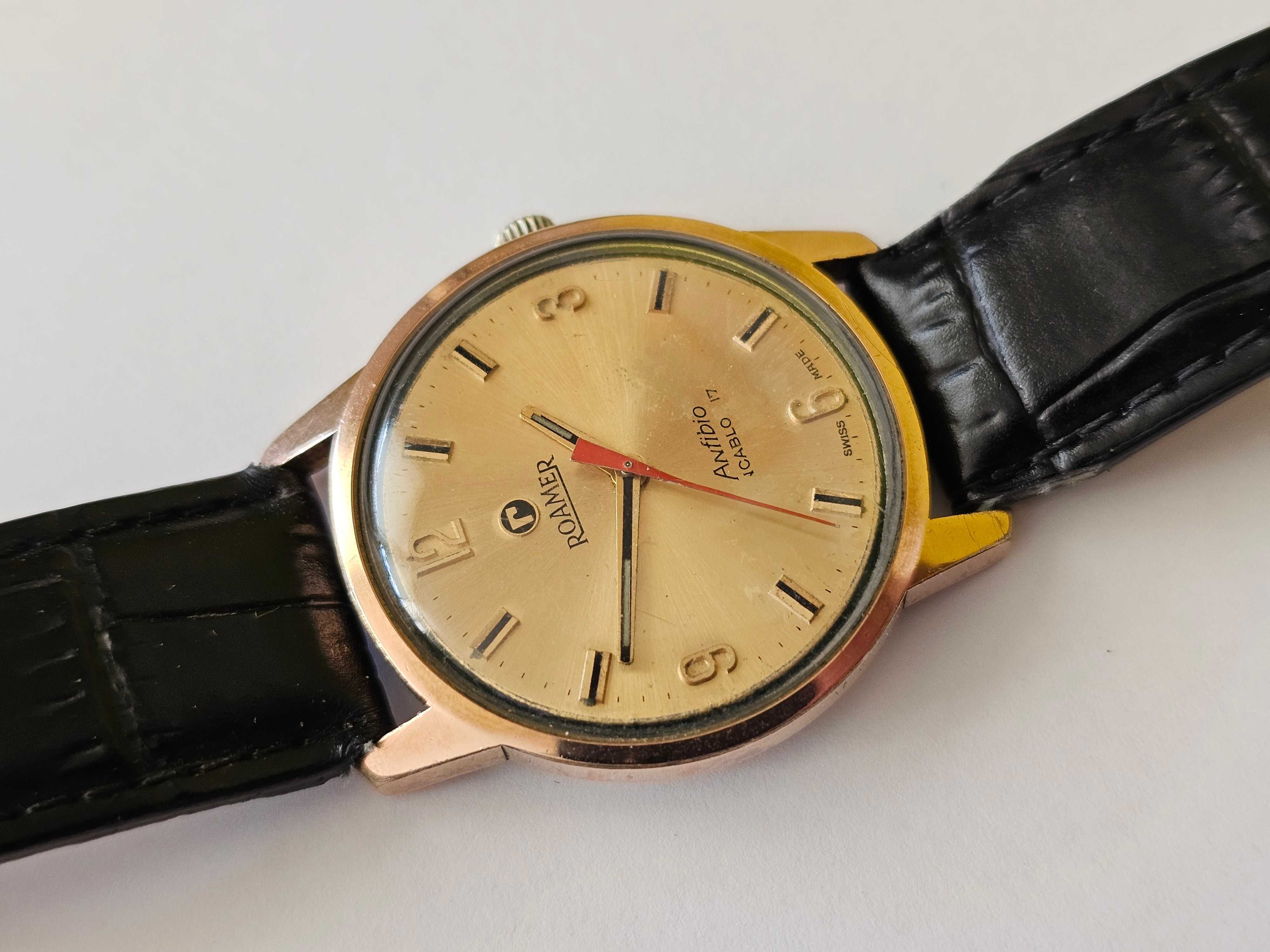 Roamer Anfibio *Swiss Made* pozłacany 35,0 mm b/k