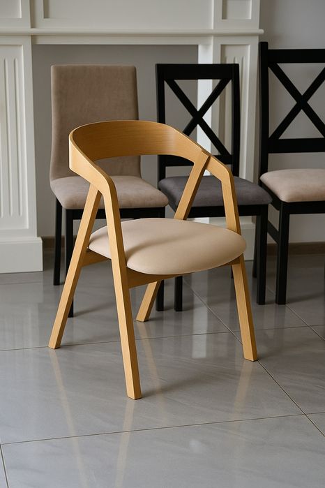 Promocja,Krzesło z litego drewna, Zestaw 4 sztuk