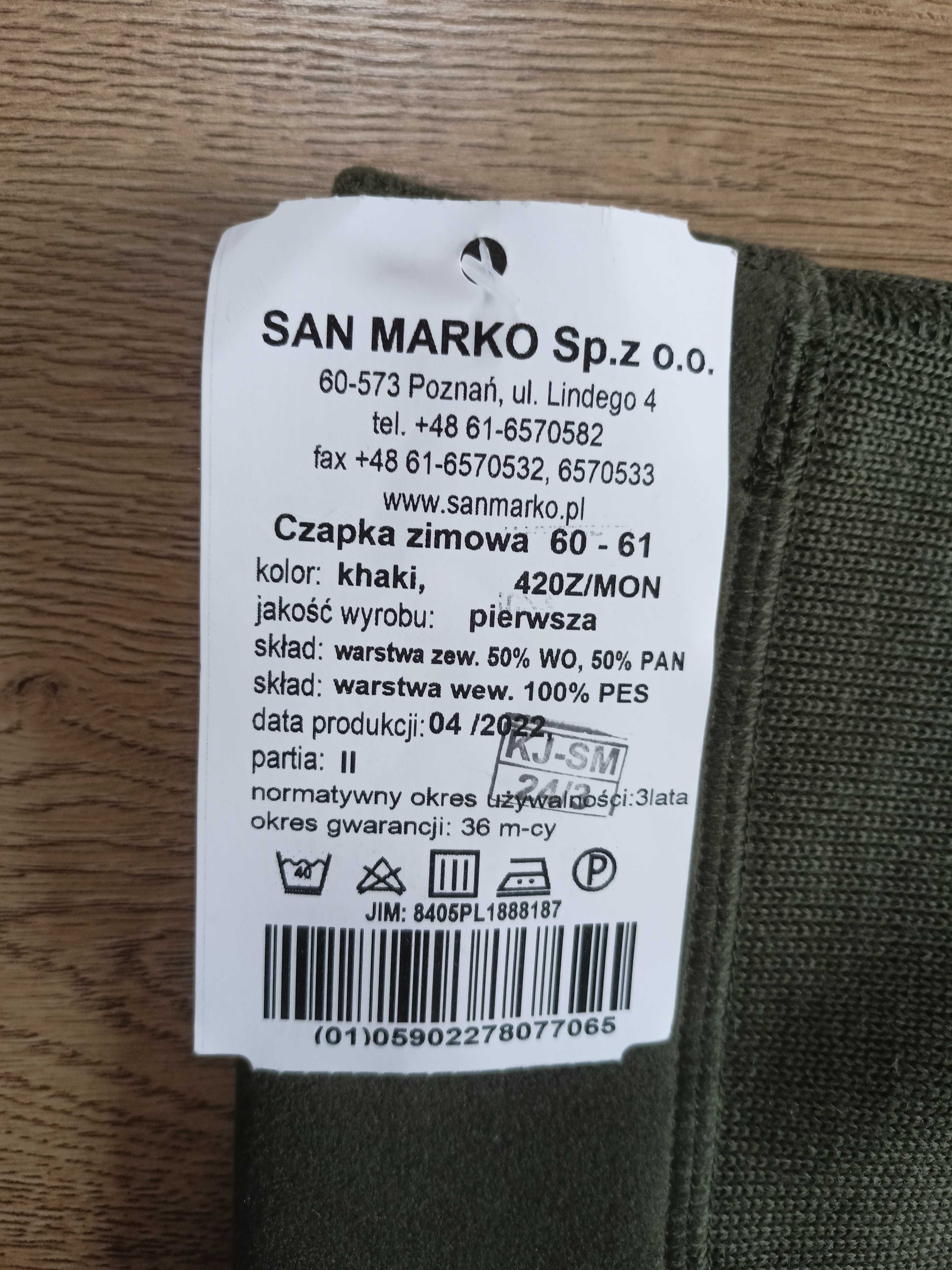 Czapka wojskowa zimowa khaki wz 420Z/MON rozmiar 60-61