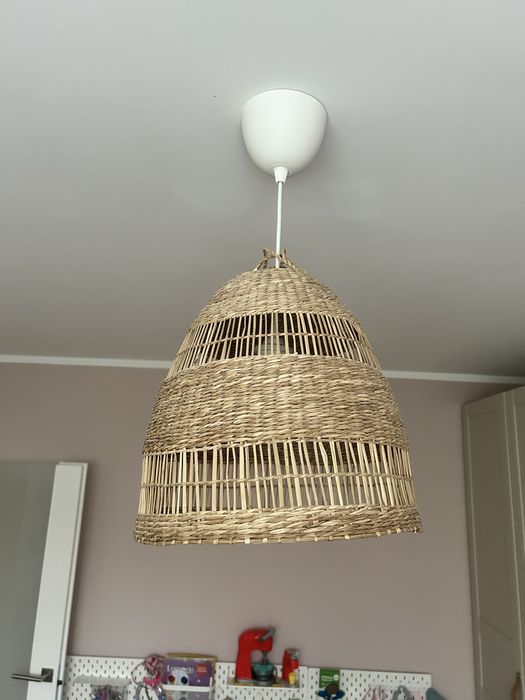 Torared Ikea klosz lampa wiszaca turzyca trawa boho 55cm duzy