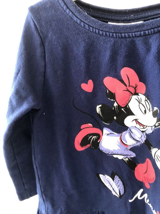 Sukienka dlugi rekaw granatowa 104 myszka minnie disney