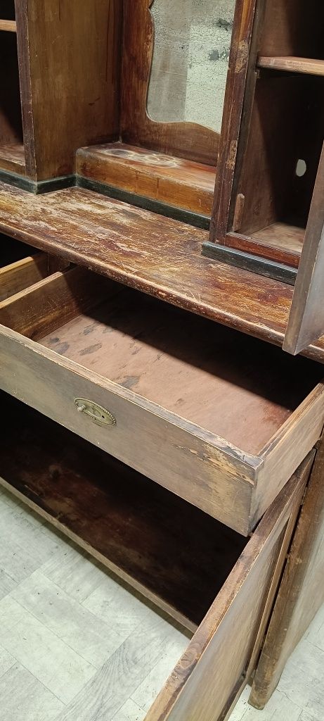 komoda kredens vintage stary drewniany bufet lata 20-te