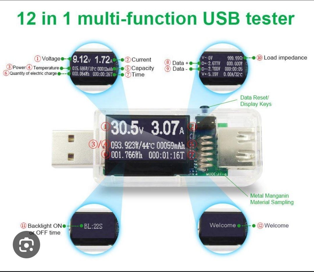 ЮСБ тестер 12 в 1