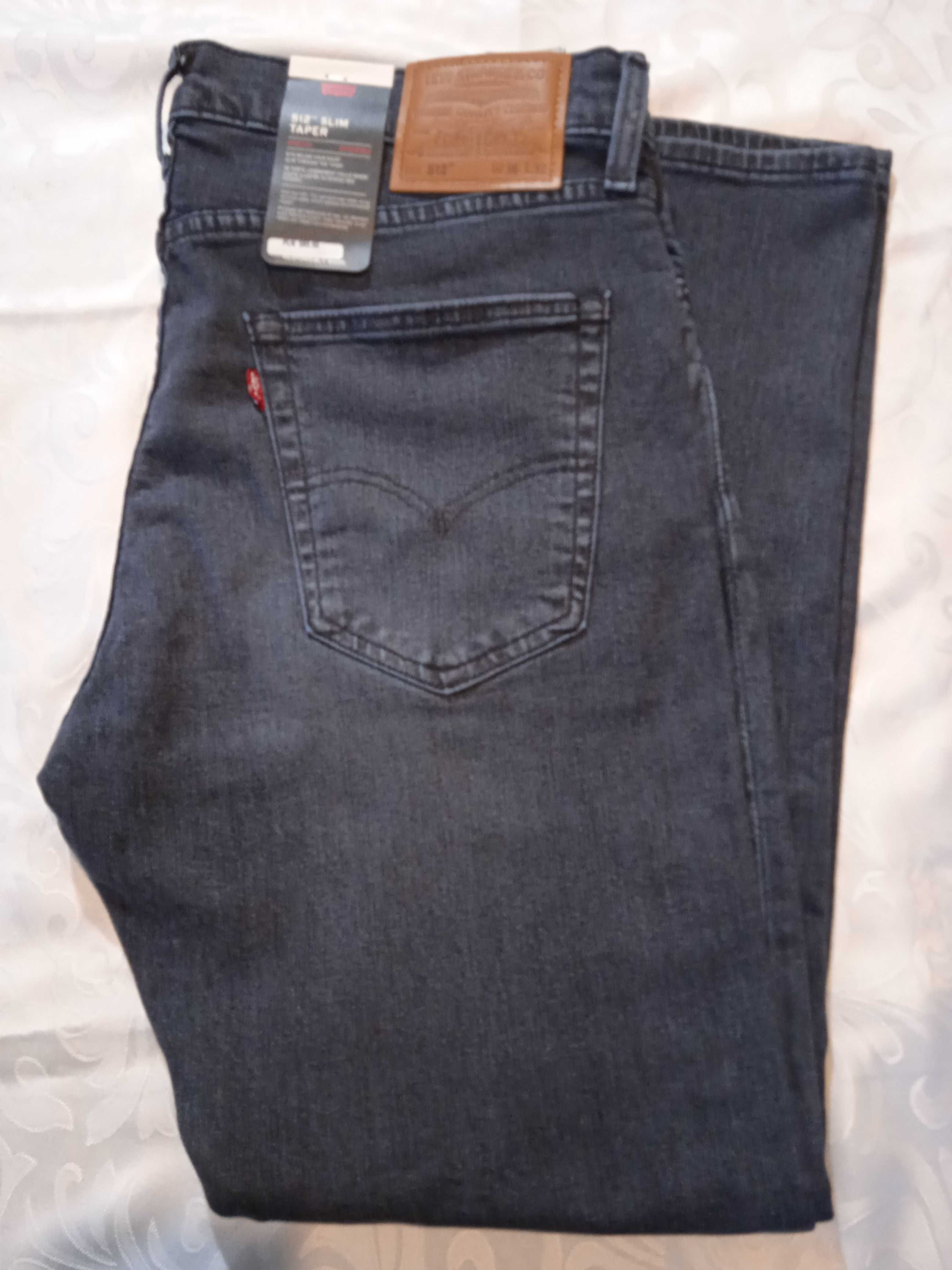 Levis 512 Slim Taper Premium Nowe granatowe spodnie jeansy W36 L32