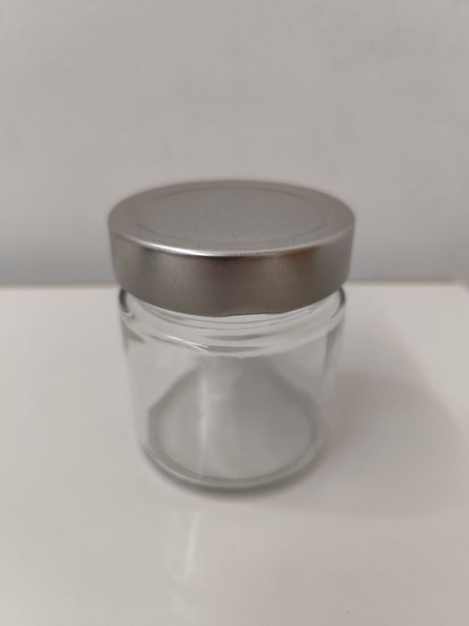 Frascos de vidro Deluxe 212ml com tampa prateada – Novos