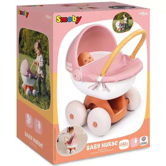 Baby Nurse. Wózek głęboki z plastikowym daszkiem, 42 cm. Smoby