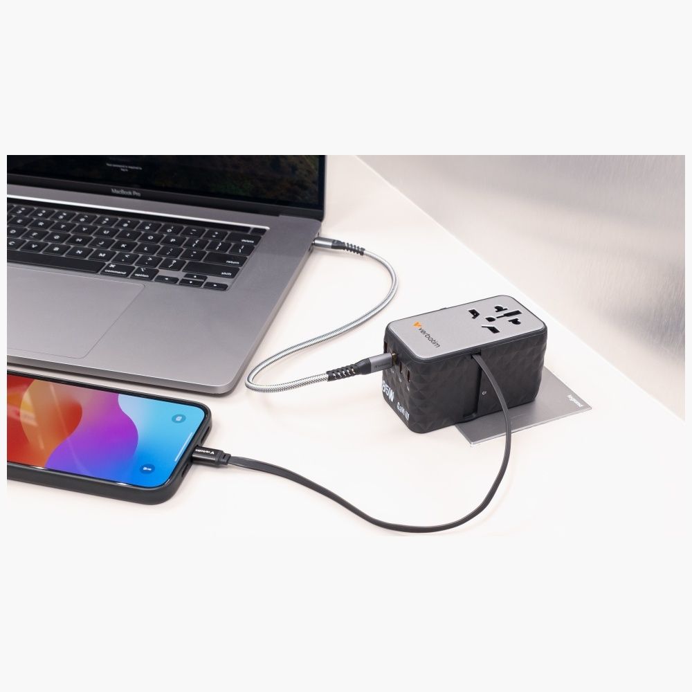 Verbatim Adapter podróżny EU/UK/US GaN   USB-A/3xUSB-C PD 85W CNT-02