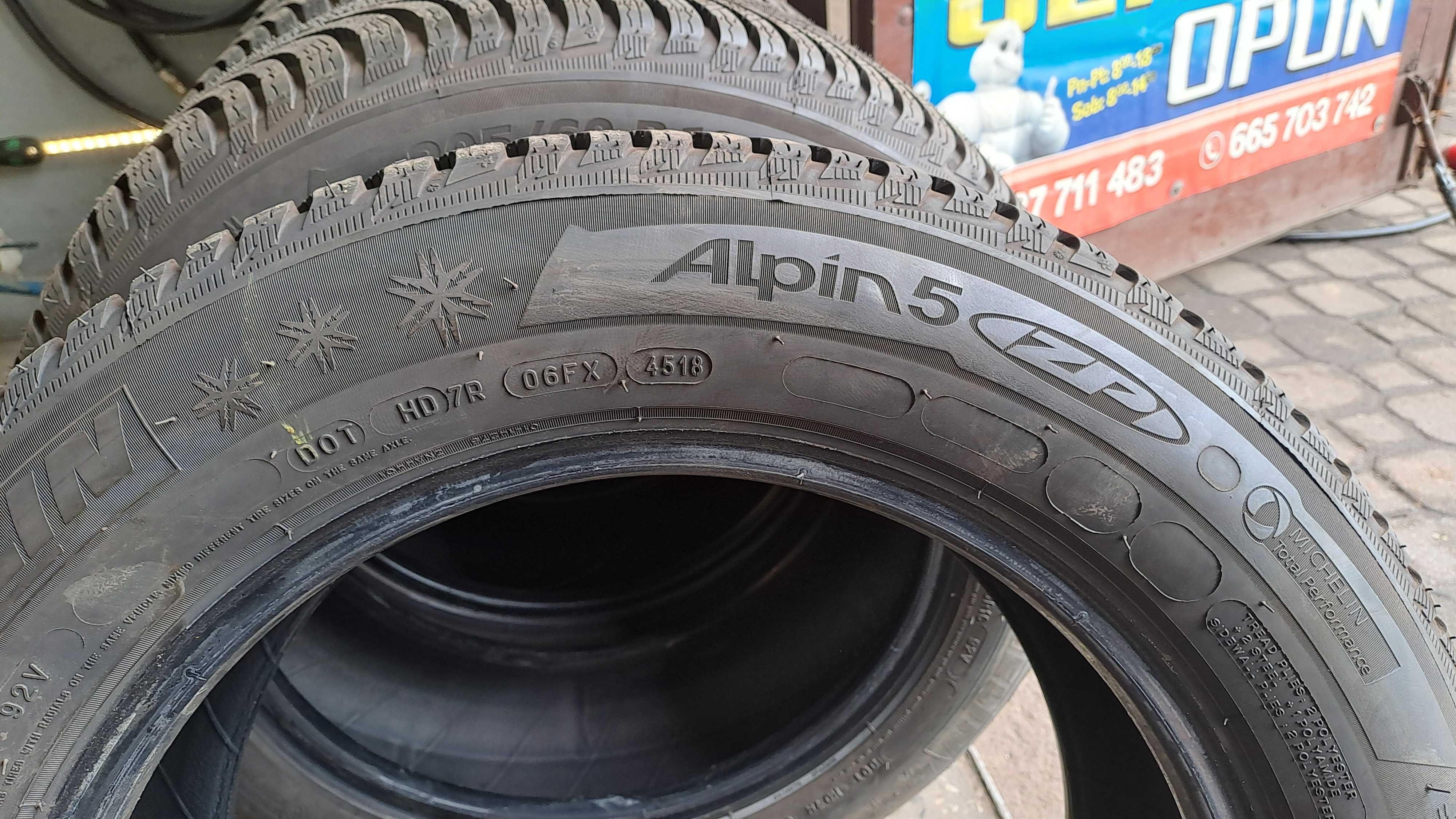 205/60r16 michelin opony zimowe jak nowe 8mm bieznik zp rsc runflat