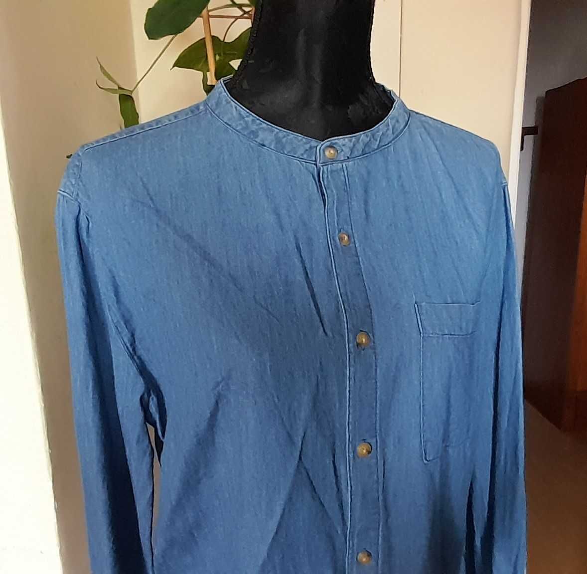 Koszula męska Jeans    Bawełna 100% - XL  stan idealny  SHIRT   stójka
