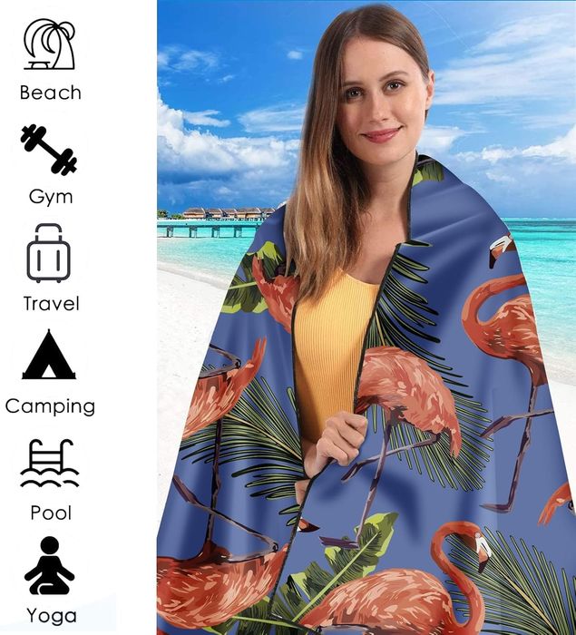 Ręcznik plażowy , 80 x 180 cm, z mikrofibry, bezpiaskowy, szybkoschnąc