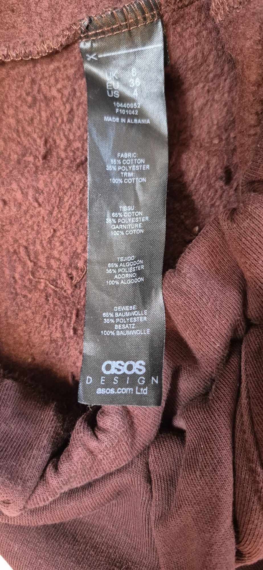 Spodnie dresowe Asos, r. 36 petite c. brązowe