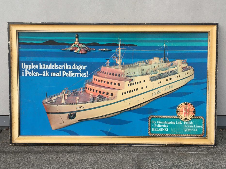 PLO Polfferies. Prom GRYF. Duży Obraz Reklama/wytłoczka PRL.