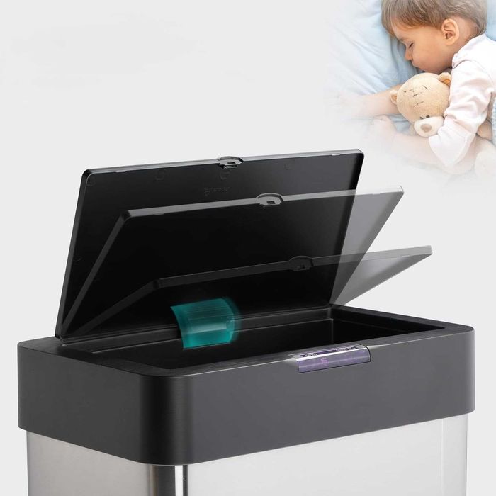 Kosz na śmieci automatyczny 60L bezdotykowy stal nierdzewna z pokrywą