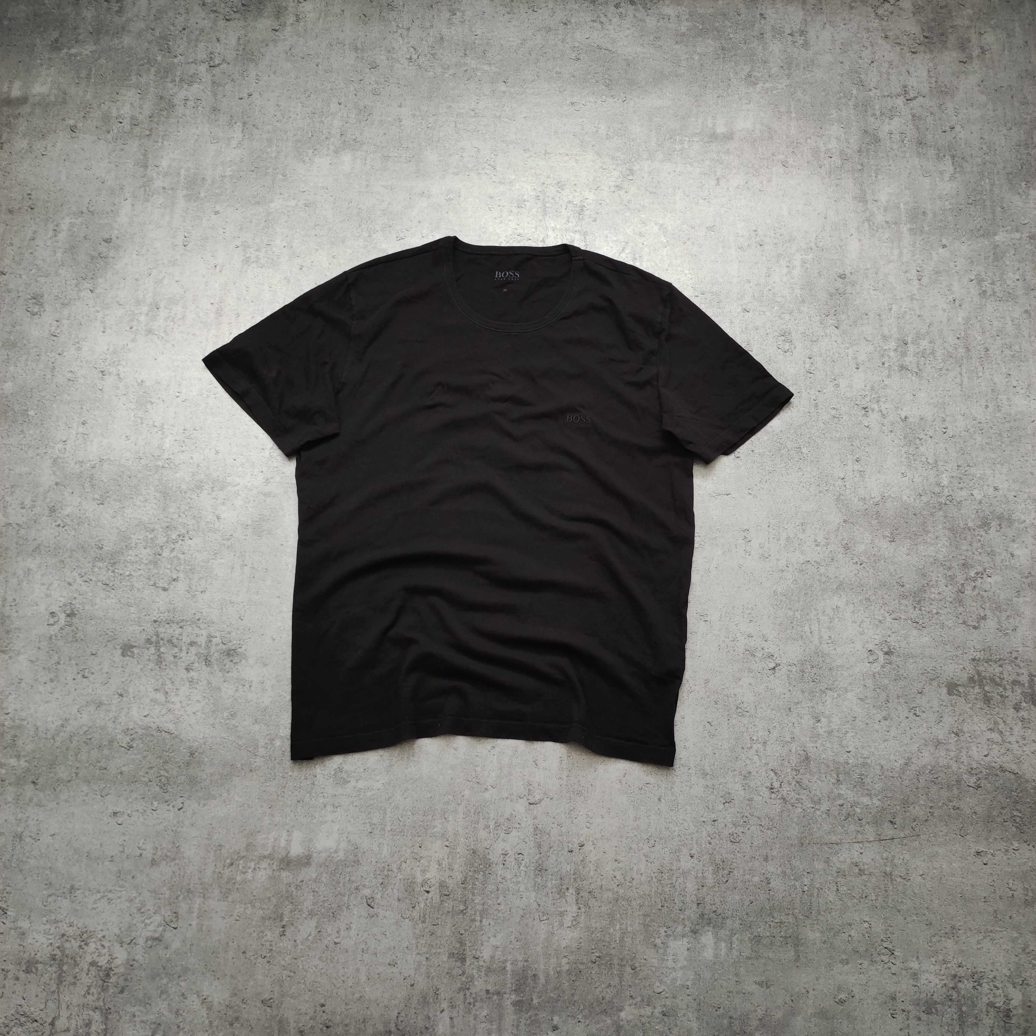 MĘSKA PREMIUM Koszulka Klasyk Hugo Boss Bawełna czarna Elegancka Basic