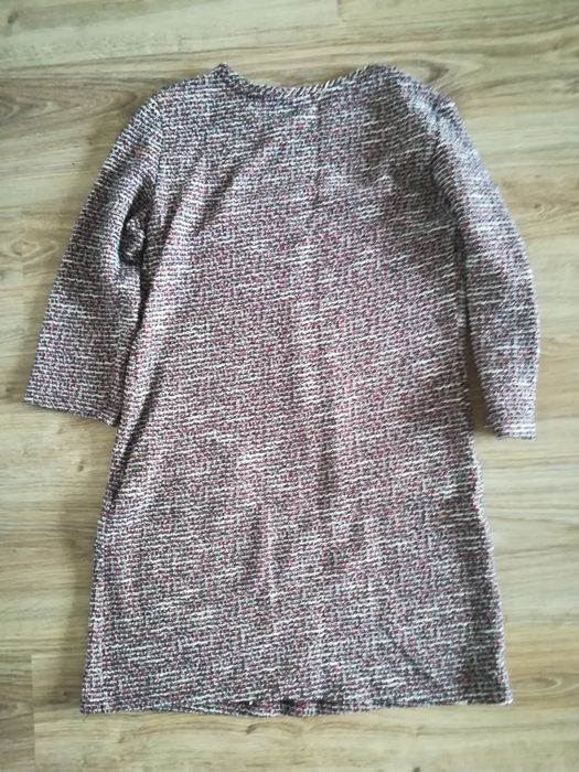 Brązowa Sukienka sweter, rekaw 3/4, bershka rozmiar s