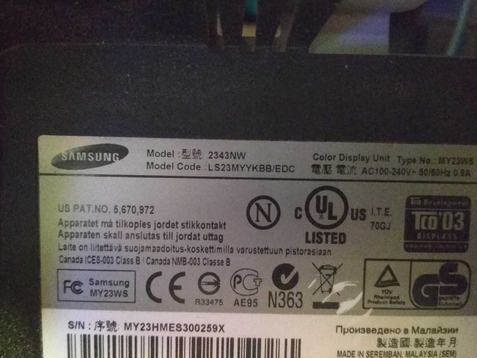 Samsung 2343NW---по детальная продажа