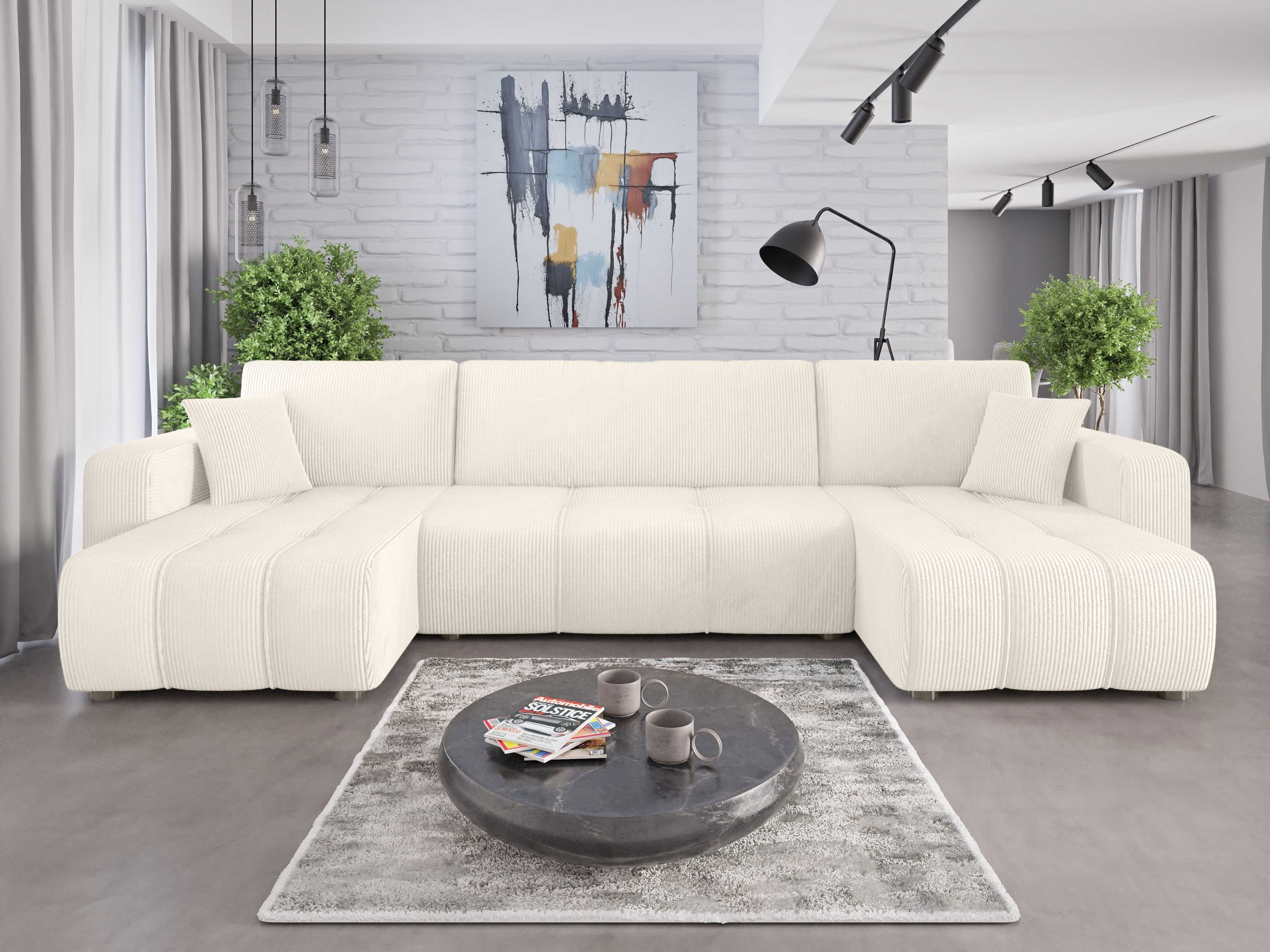 Narożnik Sofa Alice U funkcja spania pojemnik Kronos7 sprezyna falista