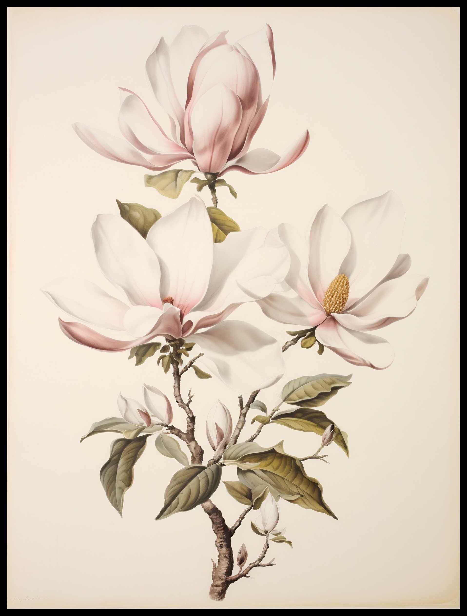 Plakat na Ścianę Obraz Kwiaty Minimalizm Rośliny Sztuka 50x70 cm