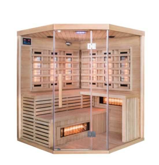 Sauna SZKLANA infrared 6os narożna kwarcowe lampy full spektrum NOWA