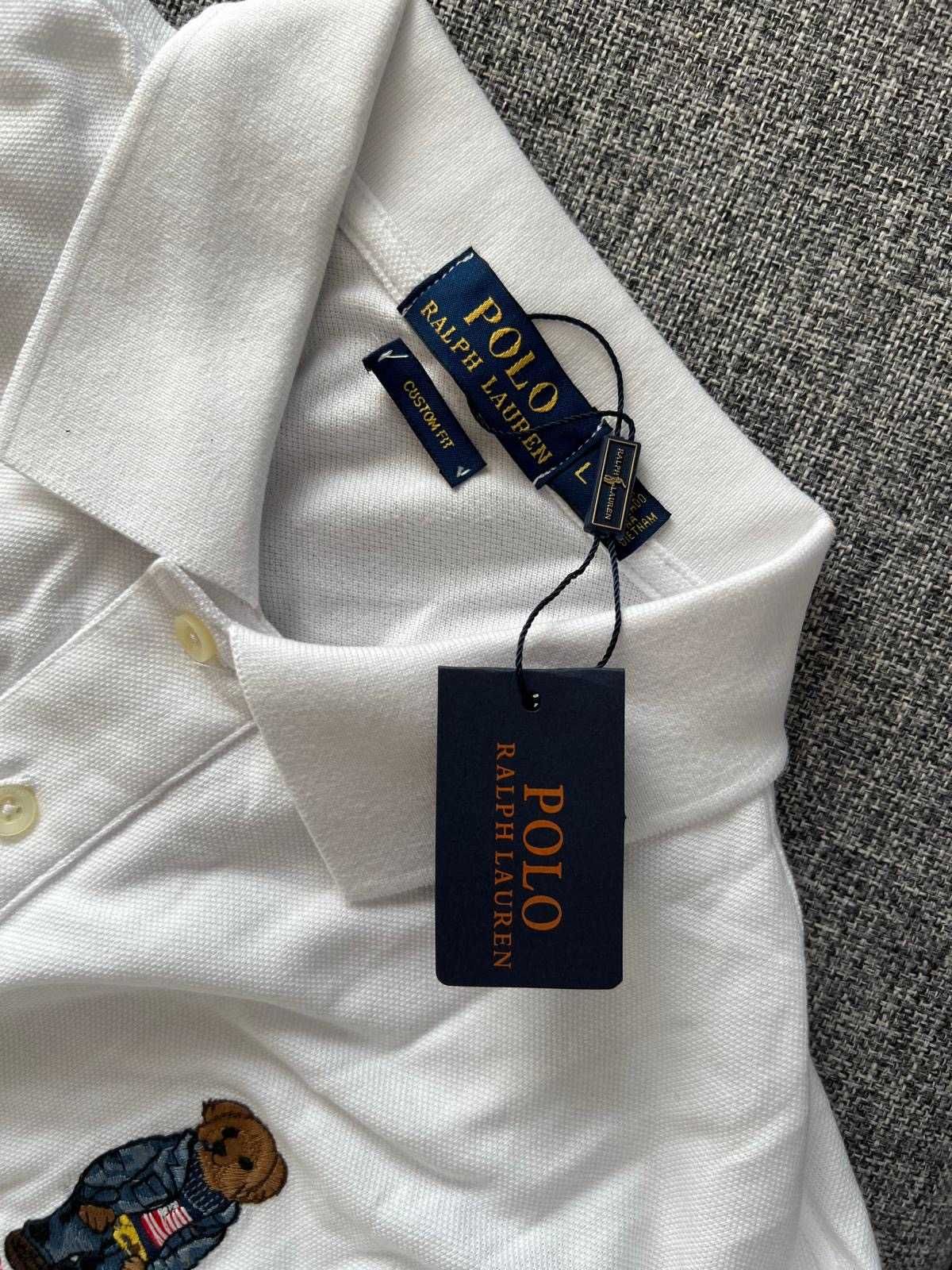 Koszulka biała Polo Ralph Lauren z nadrukiem