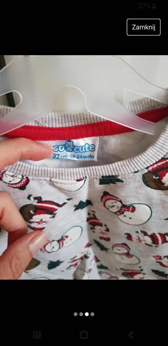 Bluza świąteczna 92 mikołaj