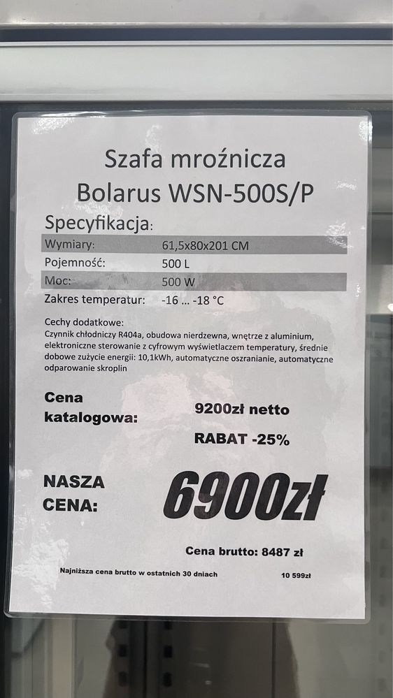 Szafa mroźnicza Bolarus WSN-500S/P