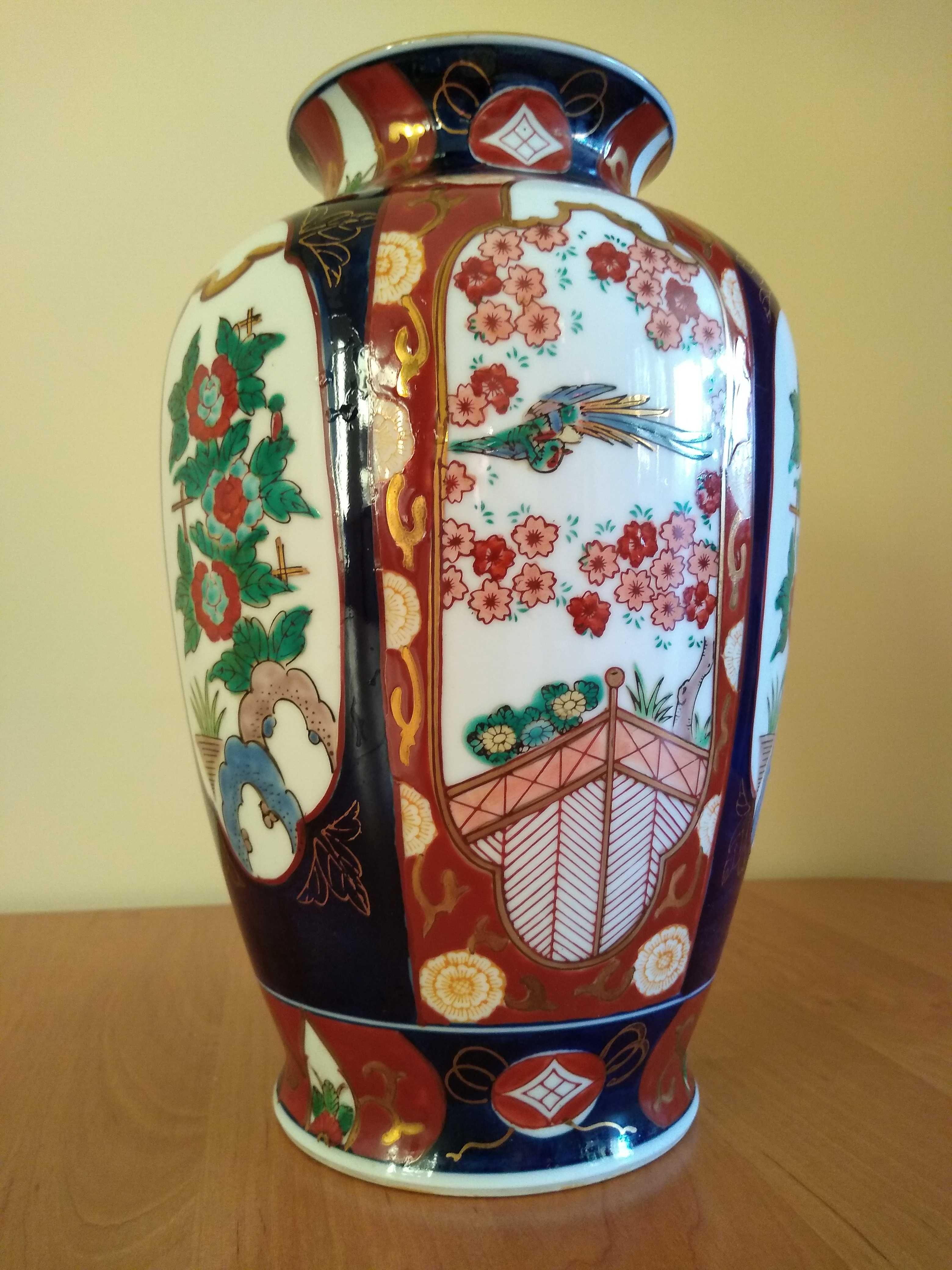 Japoński wazon Vintage w stylu Imari sygnowany Frederick Cooper