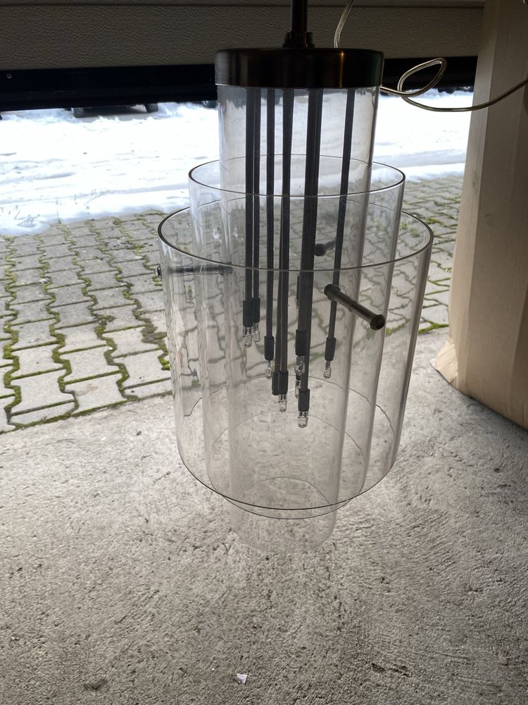 2 lampy wiszące do sypialni salonu przezroczyste retro vintage loft
