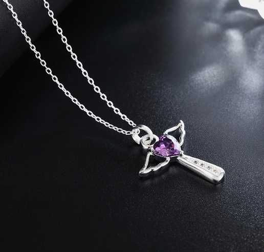 Colar Purple Angel - fio e pingente em Prata 925*