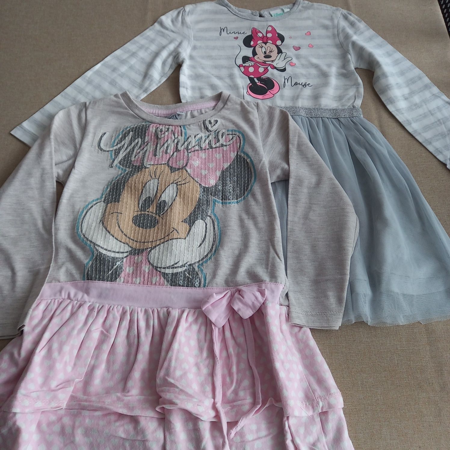 Sukienki dziewczęce, myszka Minnie, rozmiar 98-104 Zestaw