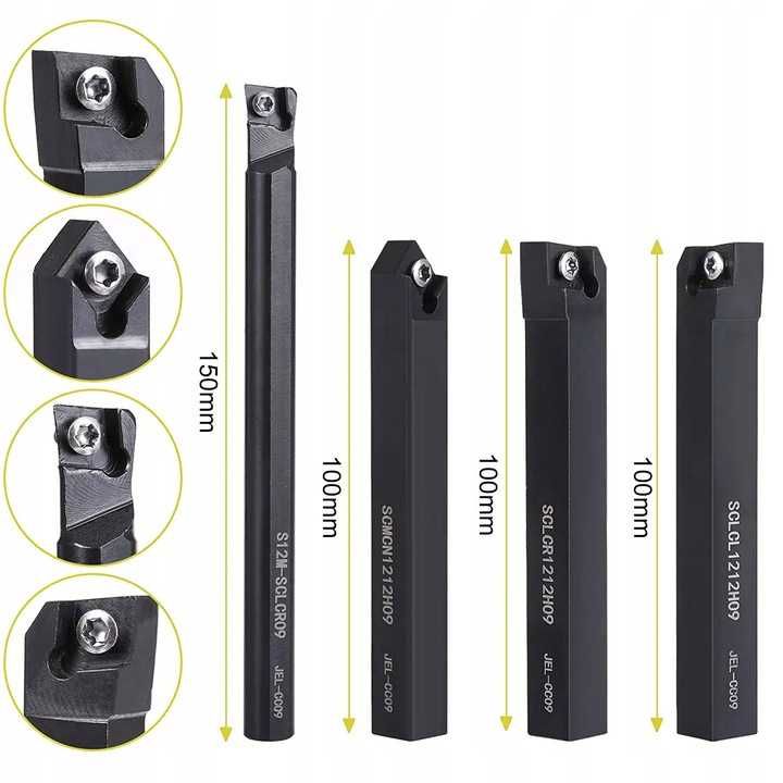 ZESTAW noży noże tokarskie 12mm + PŁYTKI skrawające DO OBRÓBKI