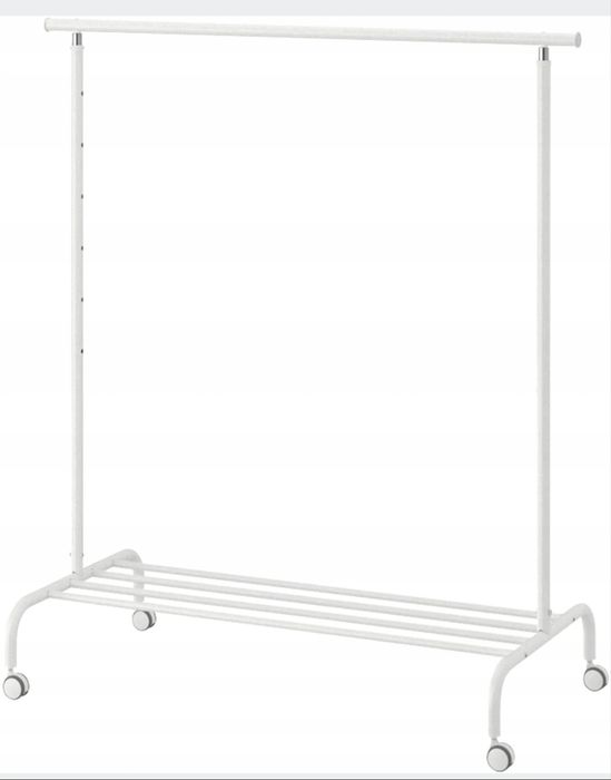 IKEA wieszak na ubrania RIGGA biały na kółkach