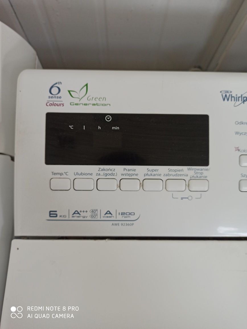 Pralka Whirlpool od gory 6kg A+++