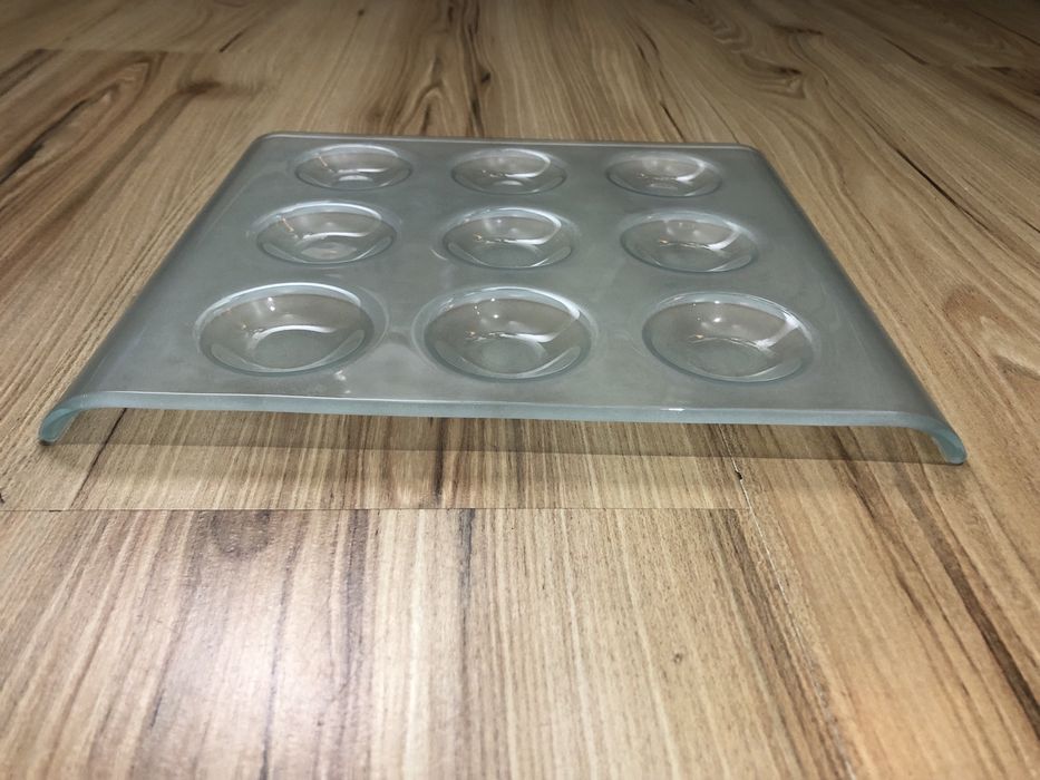 Patera talerz świecznik szklany dekoracyjny świeczki kolko i krzyzyk