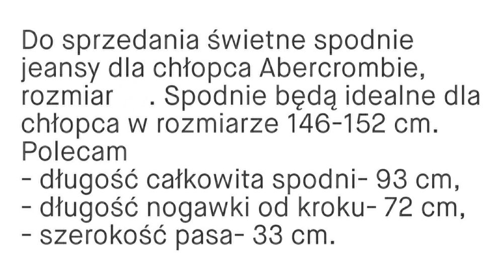 Spodnie jeansowe jeansy Abercrombie 152