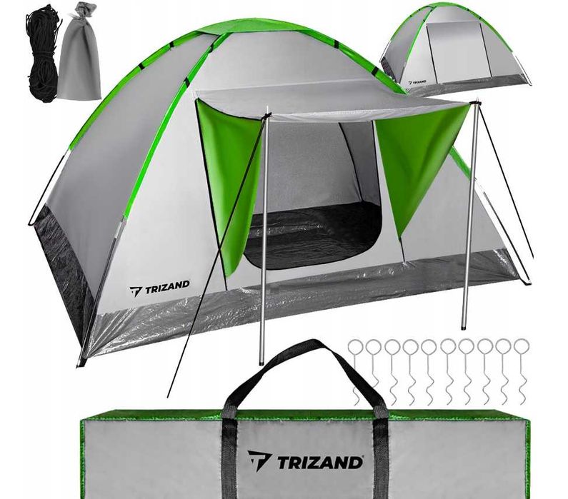 Namiot Turystyczny 4 Osobowy Kampingowy Duży Wodoodporny Rodzinny