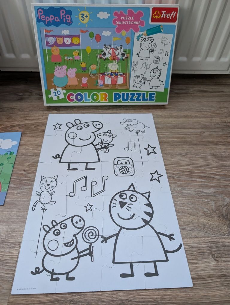 Puzzle dwustronne oraz puzzle 3 w1 Świnka Peppa