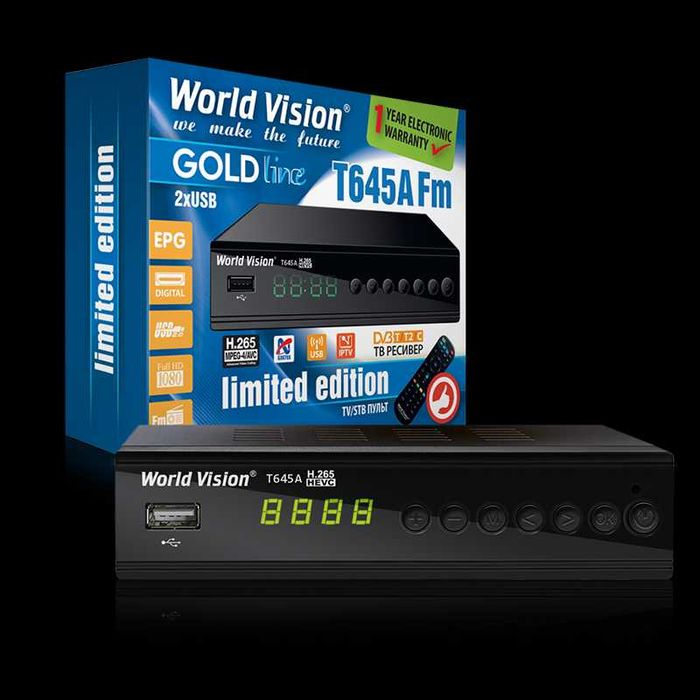 Тюнер Т2 World Vision T645A FM Ресивер Т2 World Vision T2 в наличии