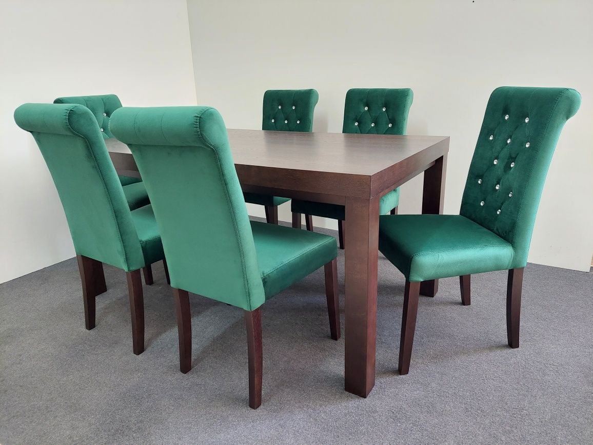 Stół rozkładany + 6 krzeseł tapicerowanych producent