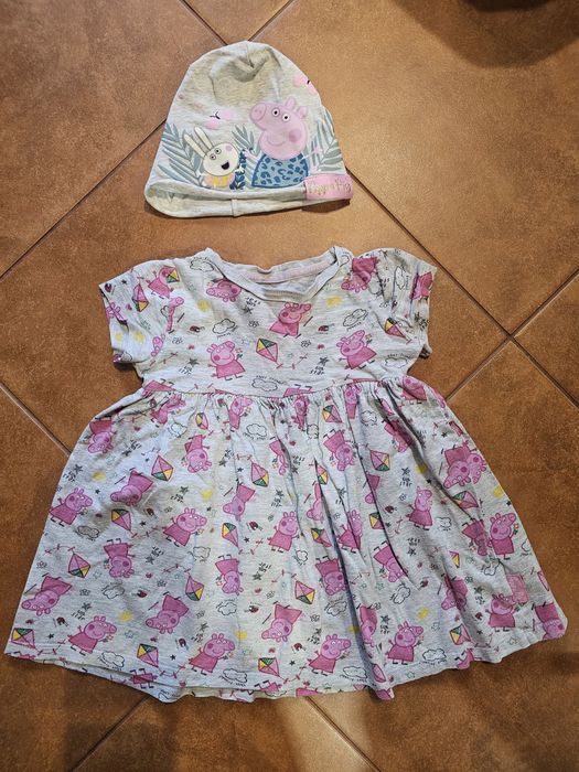 Sukienka i czapeczka świnka peppa