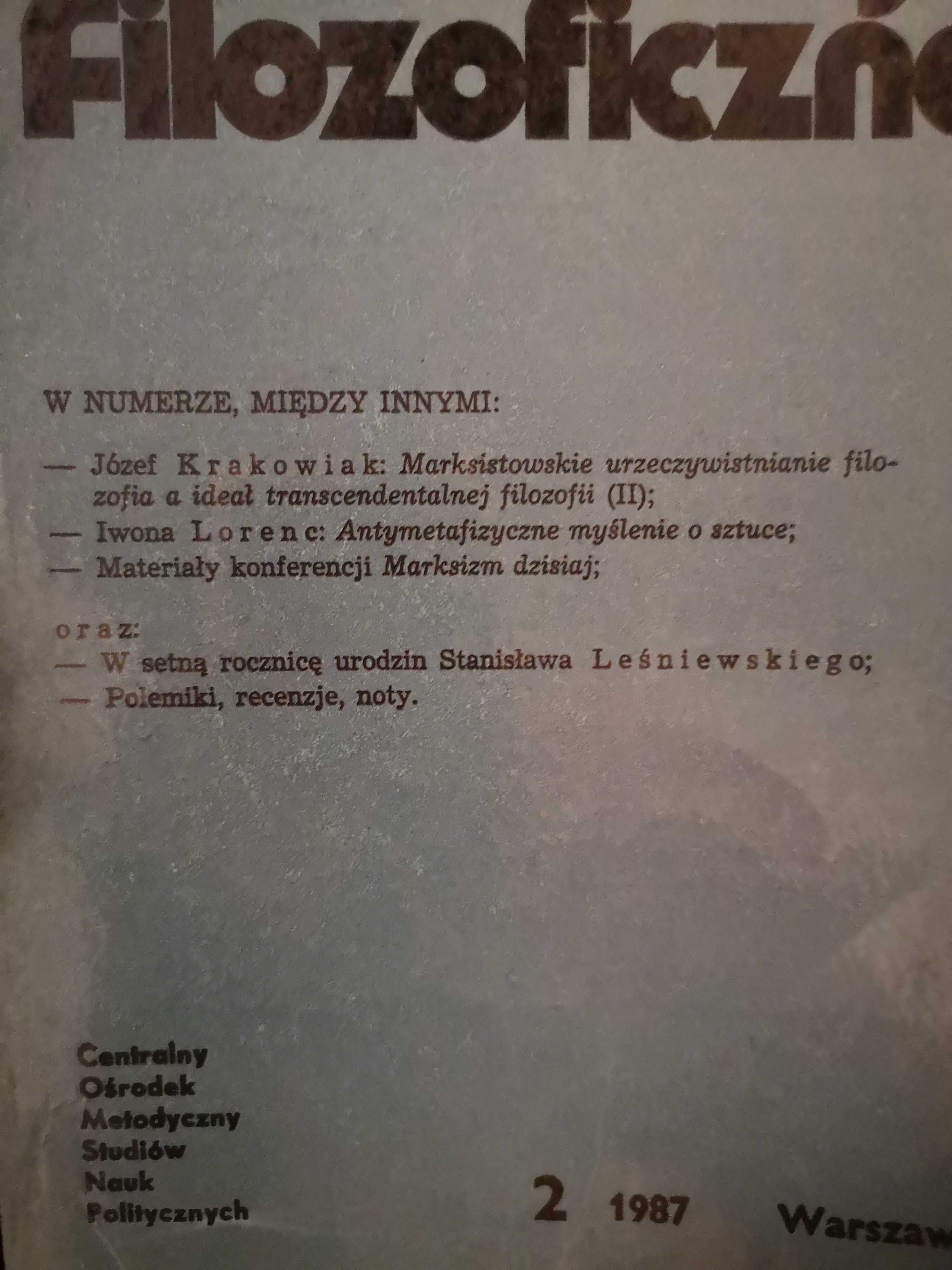 EDUKACJA FILOZOFICZNA cz. 2 (1987) i 4 (1988) - praca zbiorowa COMSNP