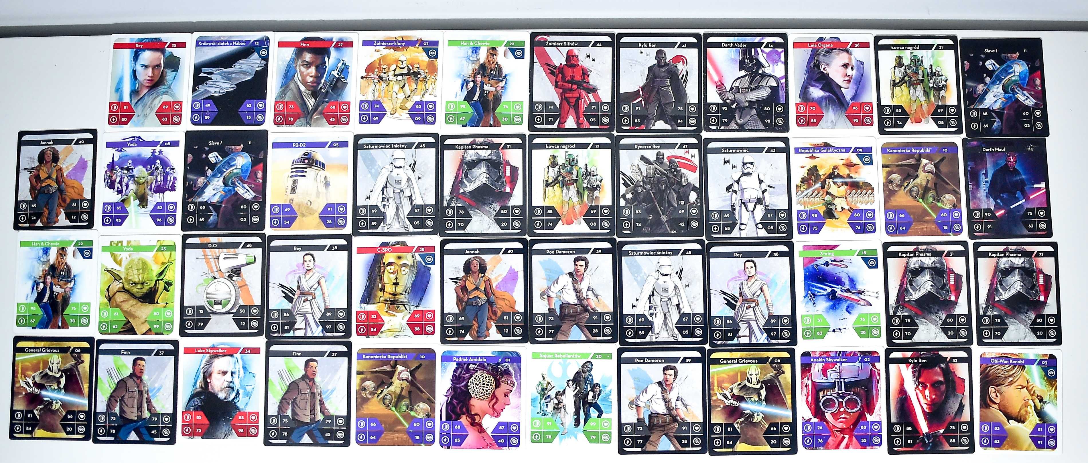 Karty Star Wars Kolekcjonerskie 47 sztuk