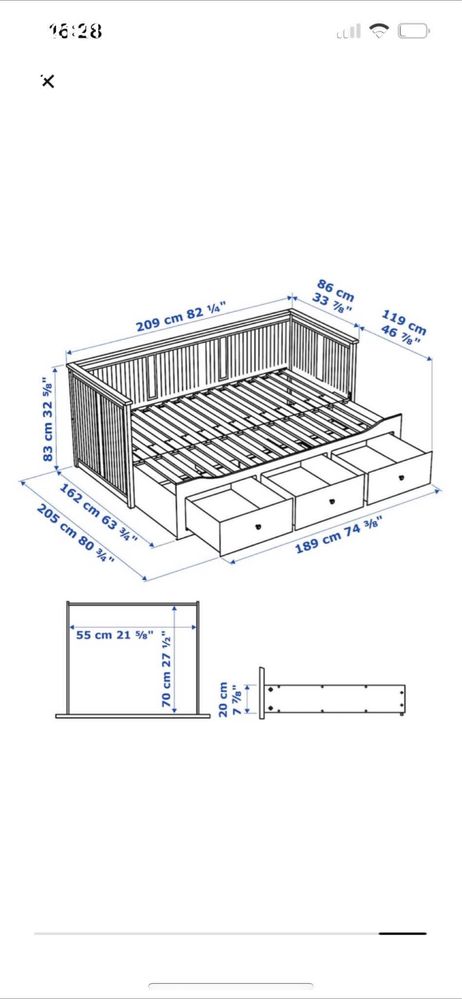 Łóżko ikea hemnes