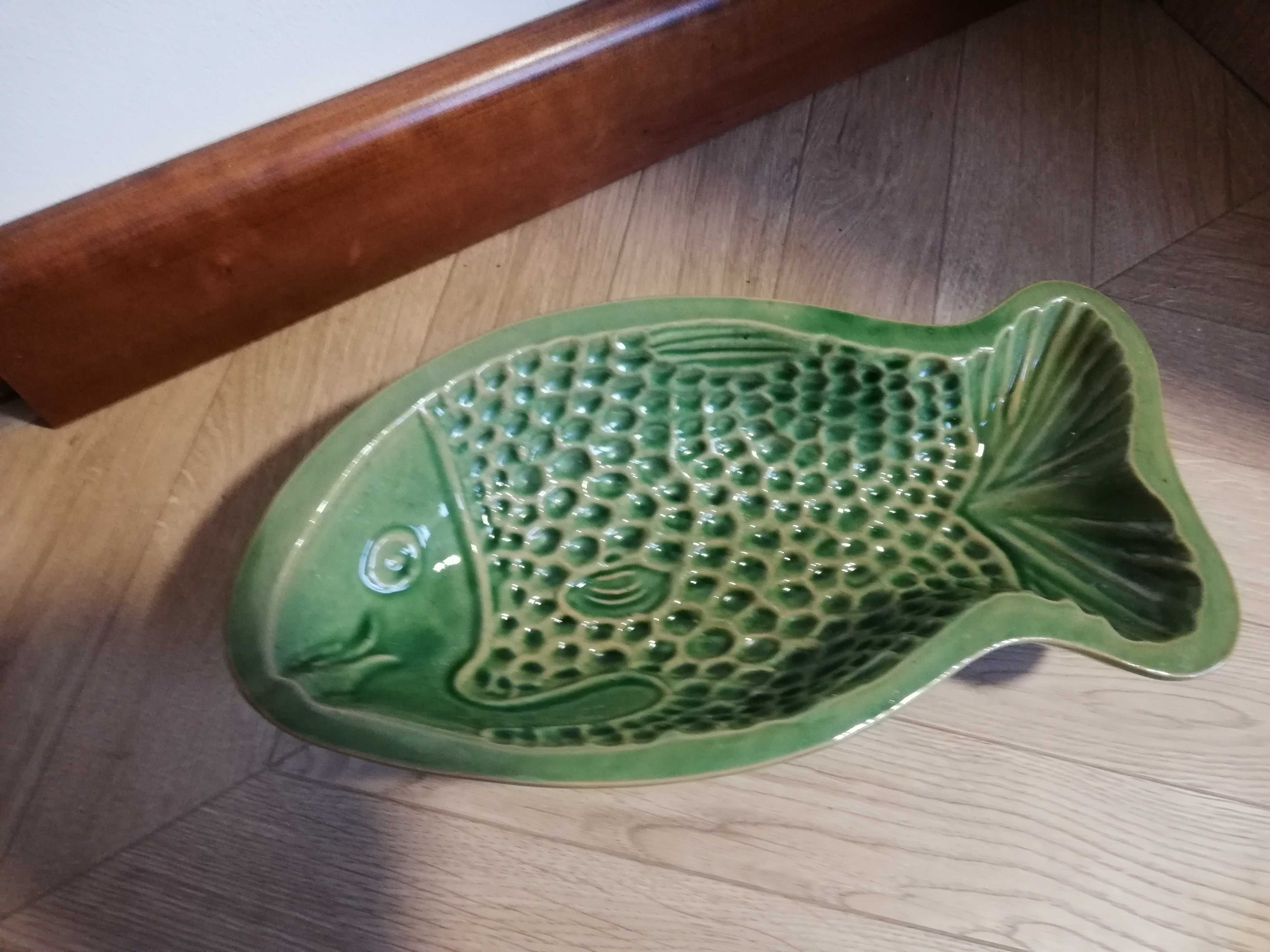 Naczynie do powieszenia ceramiczne ryba wisząca zielona