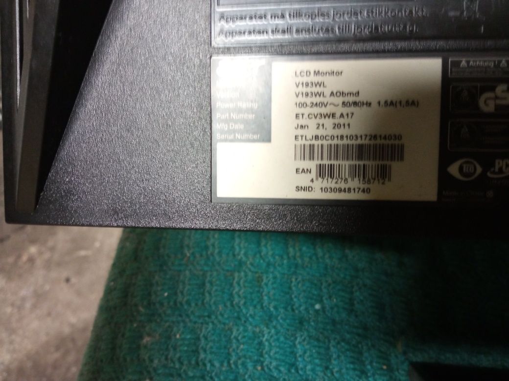 Monitor LCD 19 Acer