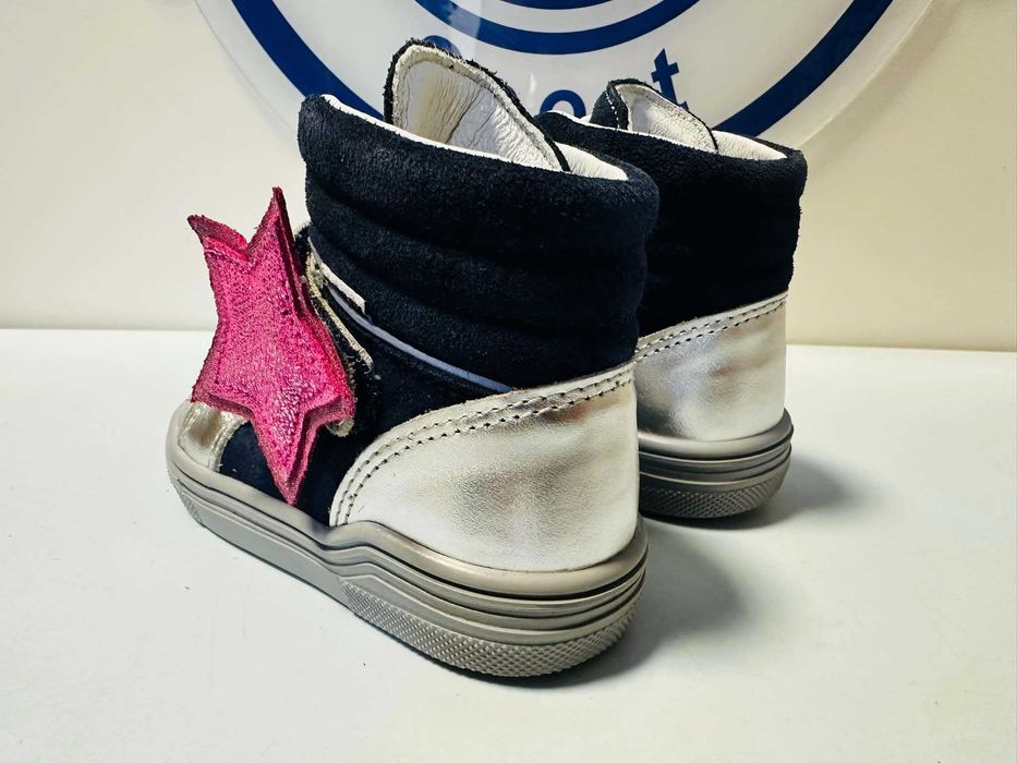 Bartek trzewiki skórzane  srebrne dla dziewczynki   22