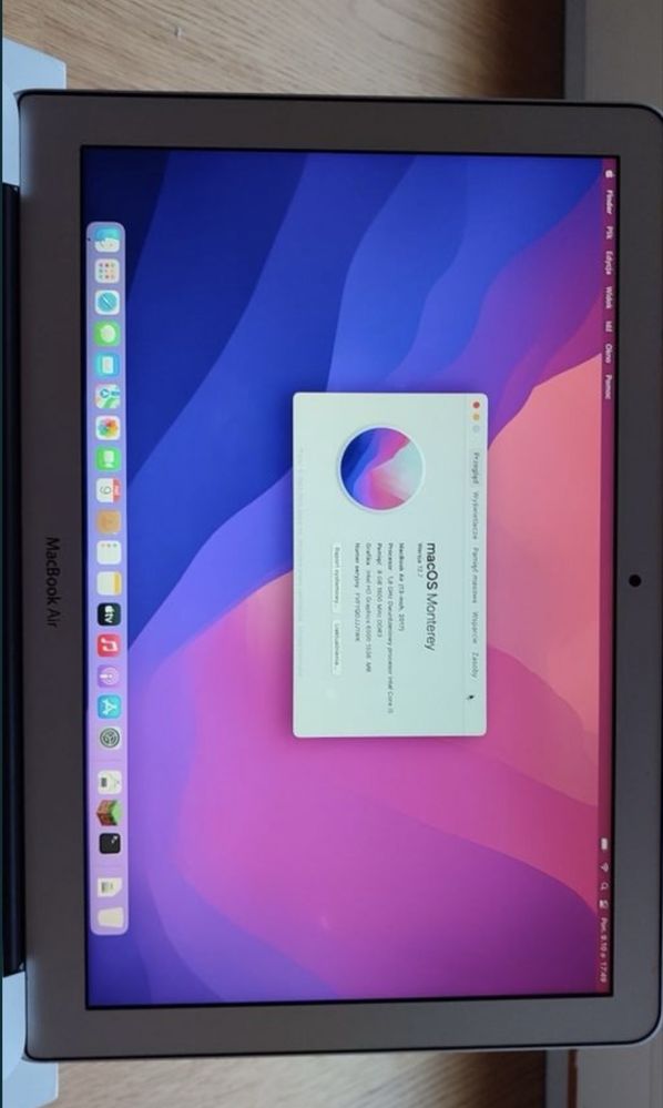 MacBook Air 13 2017 r. 13.3/1.8GHz/128GB A1466. Stan Bardzo Dobry