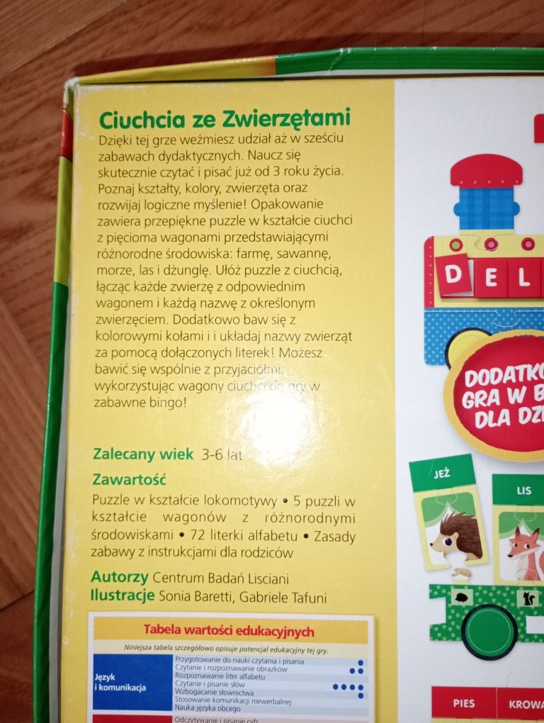 Ciuchcia ze zwierzętami puzzle 6 zabaw