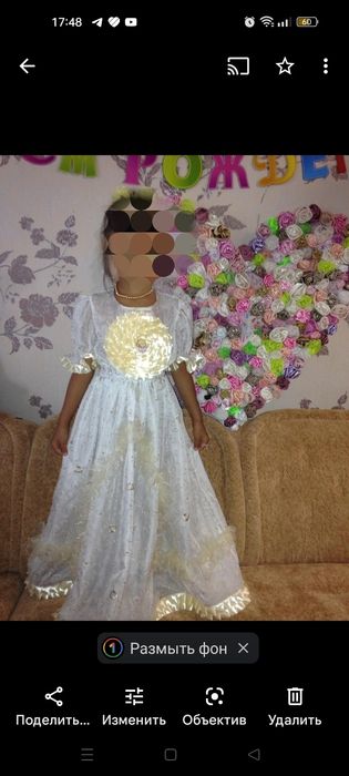 Красивое платье из капрона с вышивкой