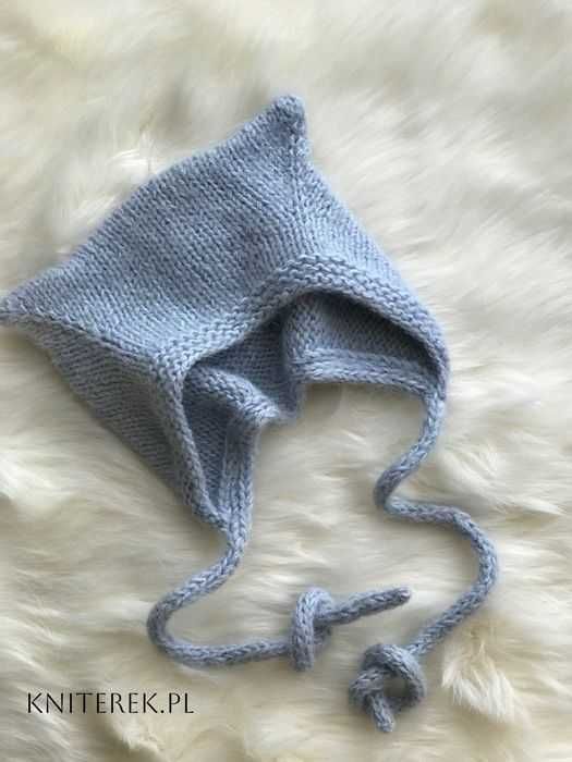 Czapka dla dziecka w stylu kotka handmade kniterek.pl